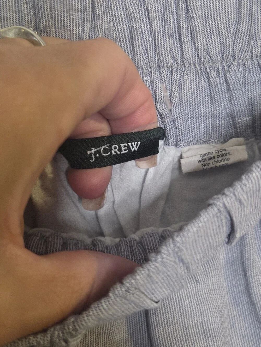 J. Crew Light Gray Textured Elastic-Waist Skirt